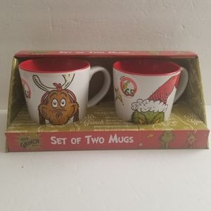 The Grinch & Max The Dog set Of 2 Christmas Mugs New Gift